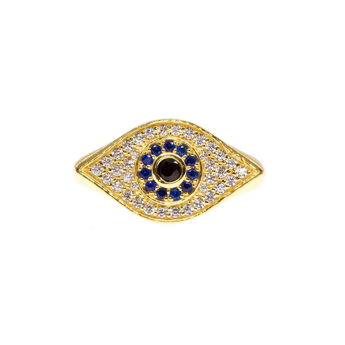 20/20 Vision Crystal Pave Evil Eye Ring