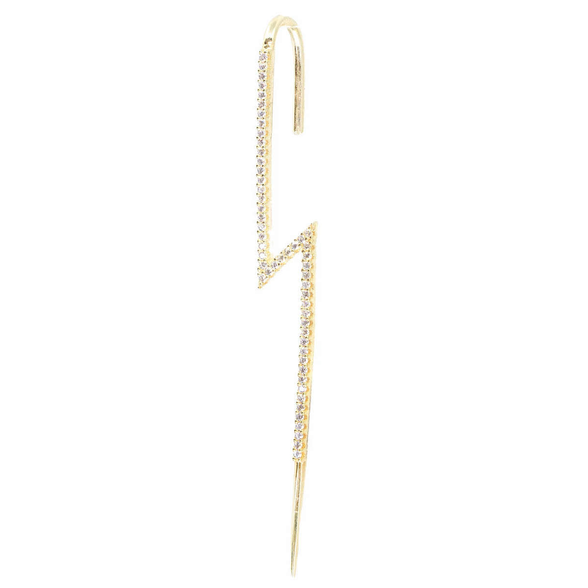 Lucky Strike Crystal Bolt Earring in Crystal Clear