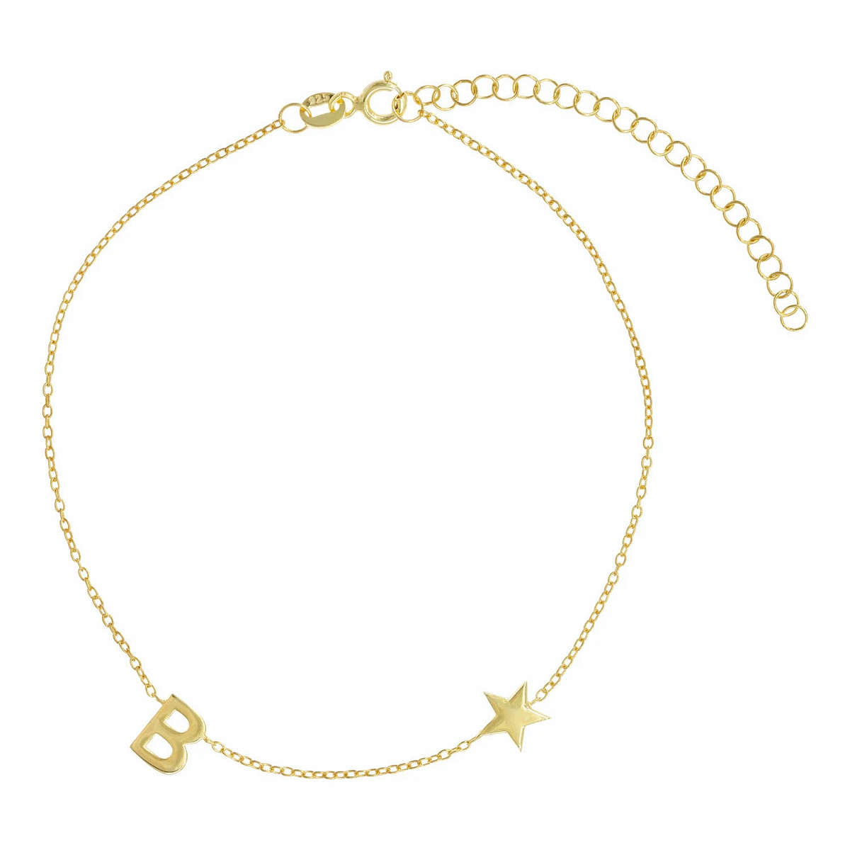 You're A Star Initial Anklet in Classic