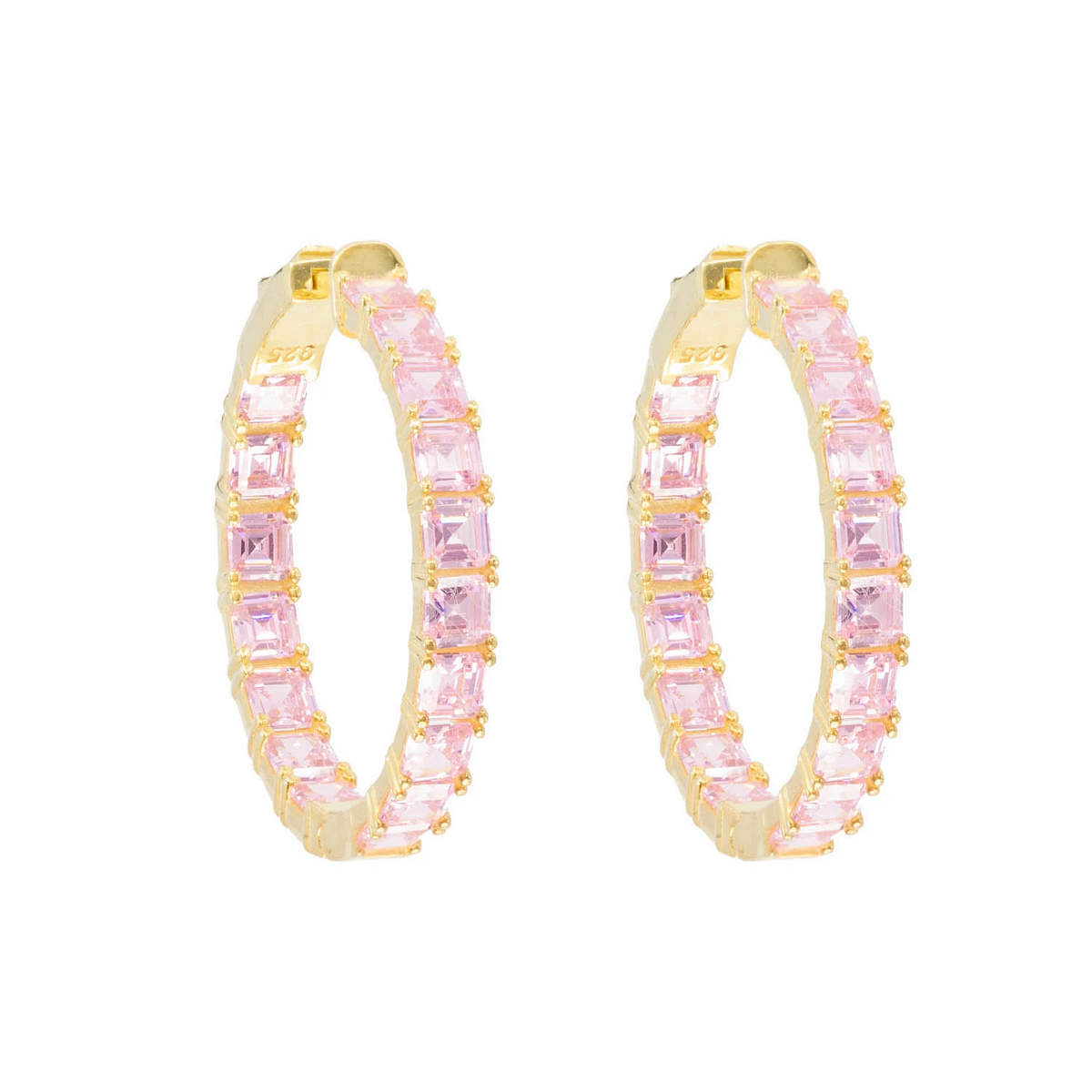 Rose Crystal Möbius Hoops