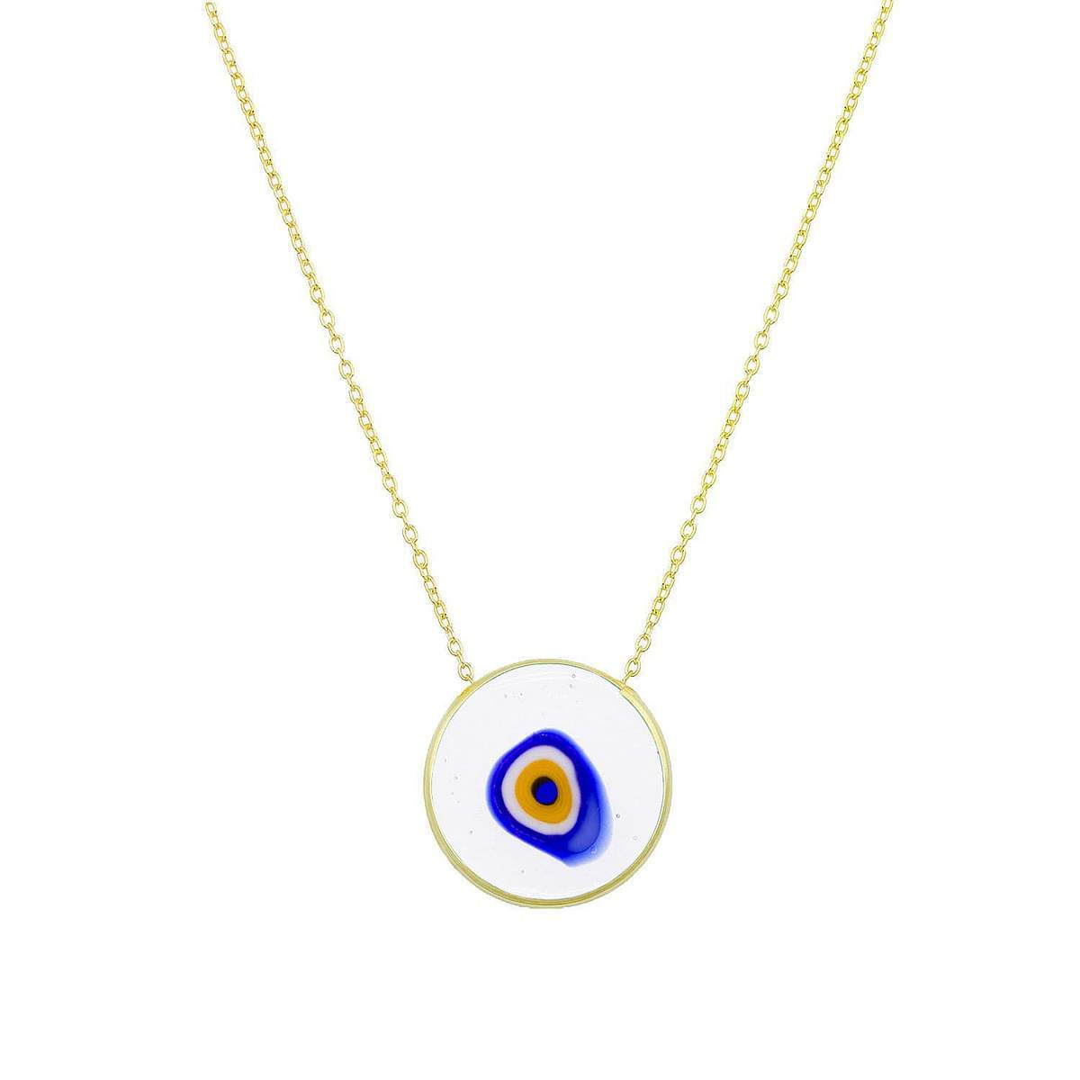 Antique Evil Eye Necklace in Clear