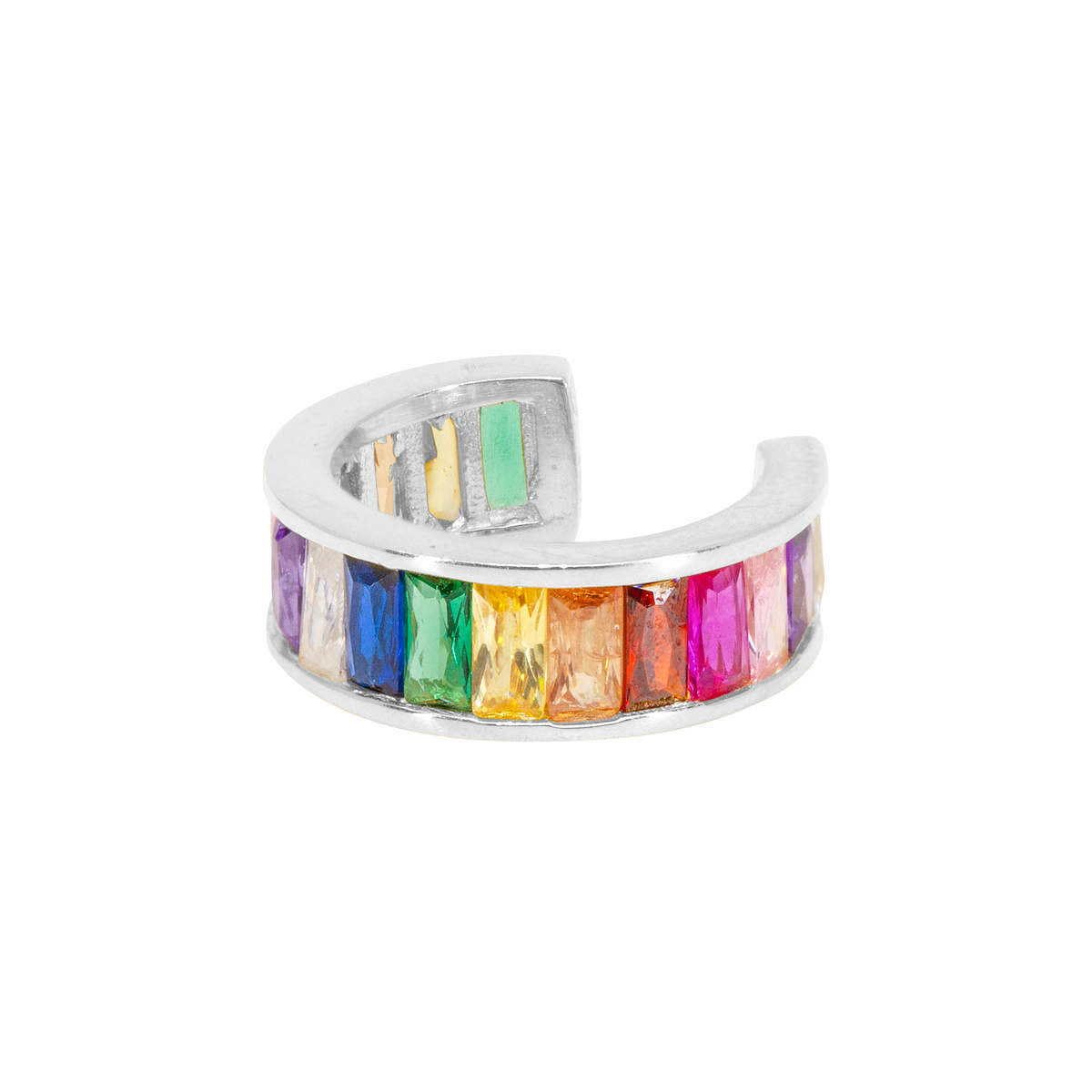 Jumbo Crystal Ear Cuff in Rainbow