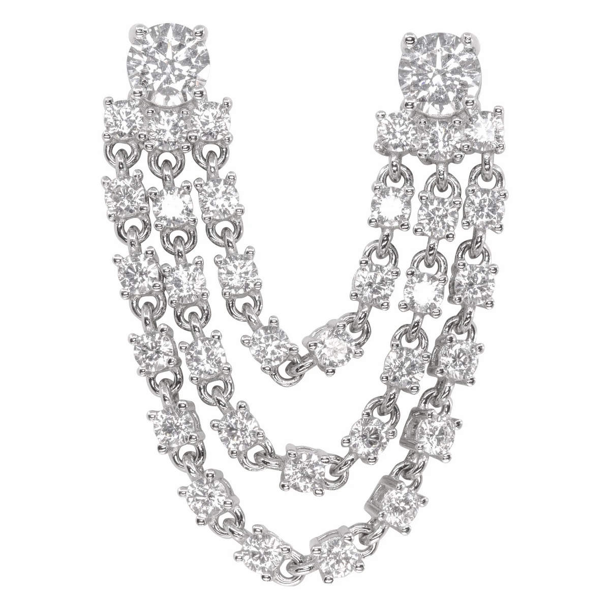 Glam Factor Chained Double Studs