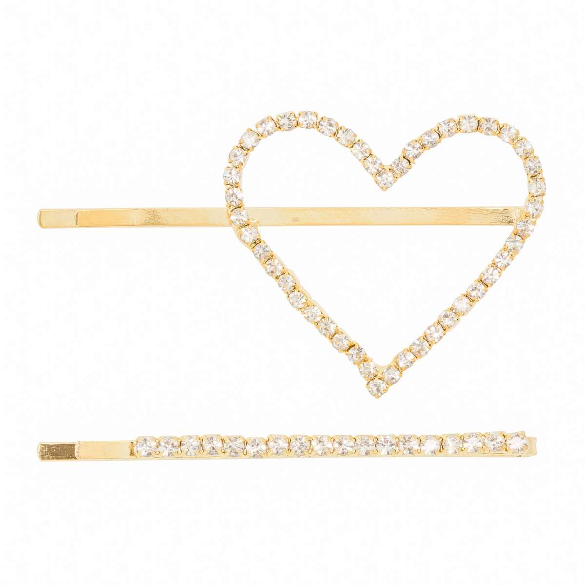 Crystal Heart Duo Hairpin