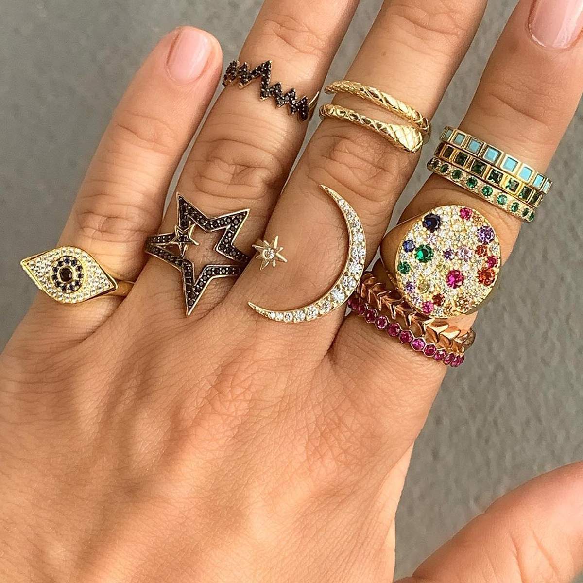 20/20 Vision Crystal Pave Evil Eye Ring