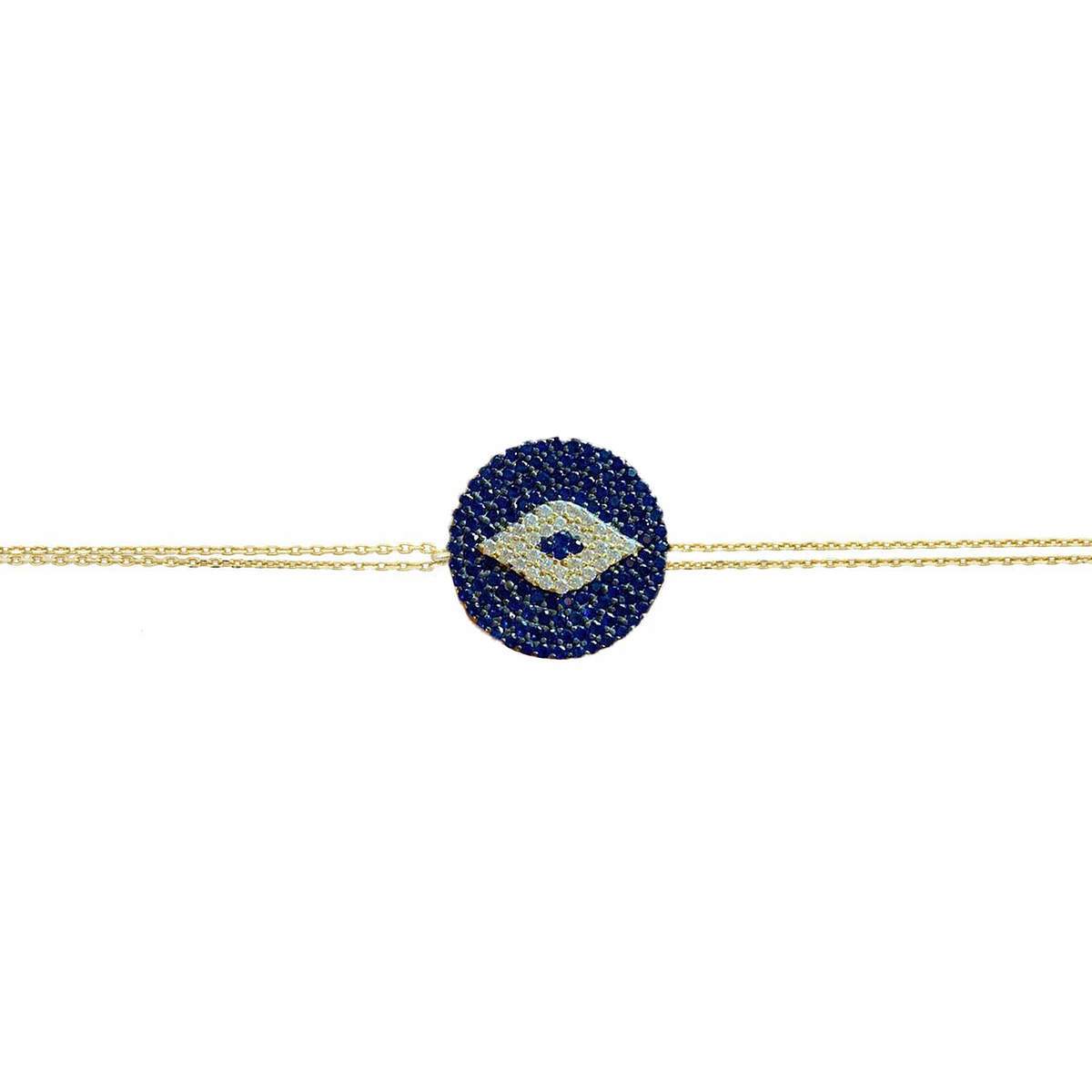 Indigo Double Chain Evil Eye Bracelet