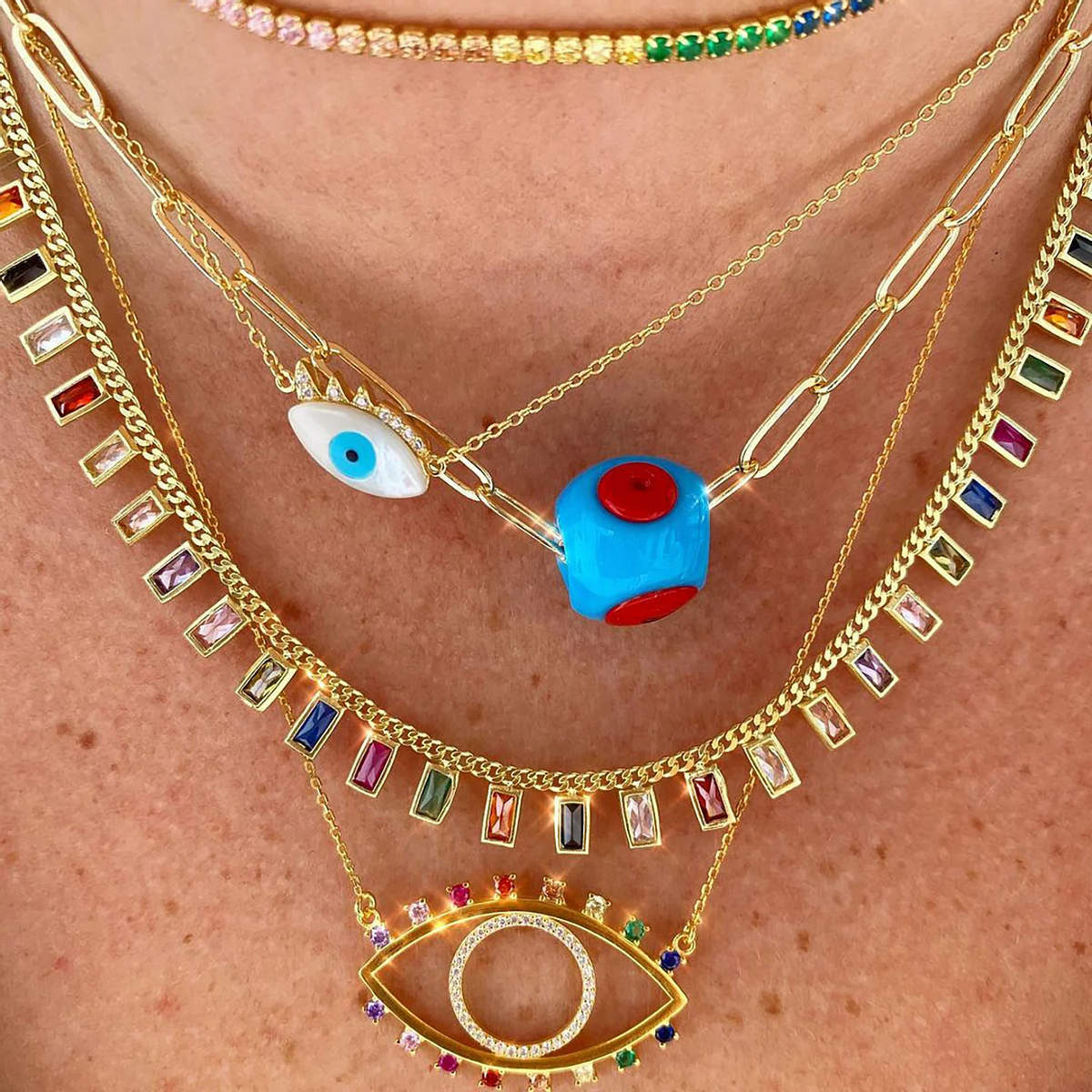 Over the Rainbow Evil Eye Necklace
