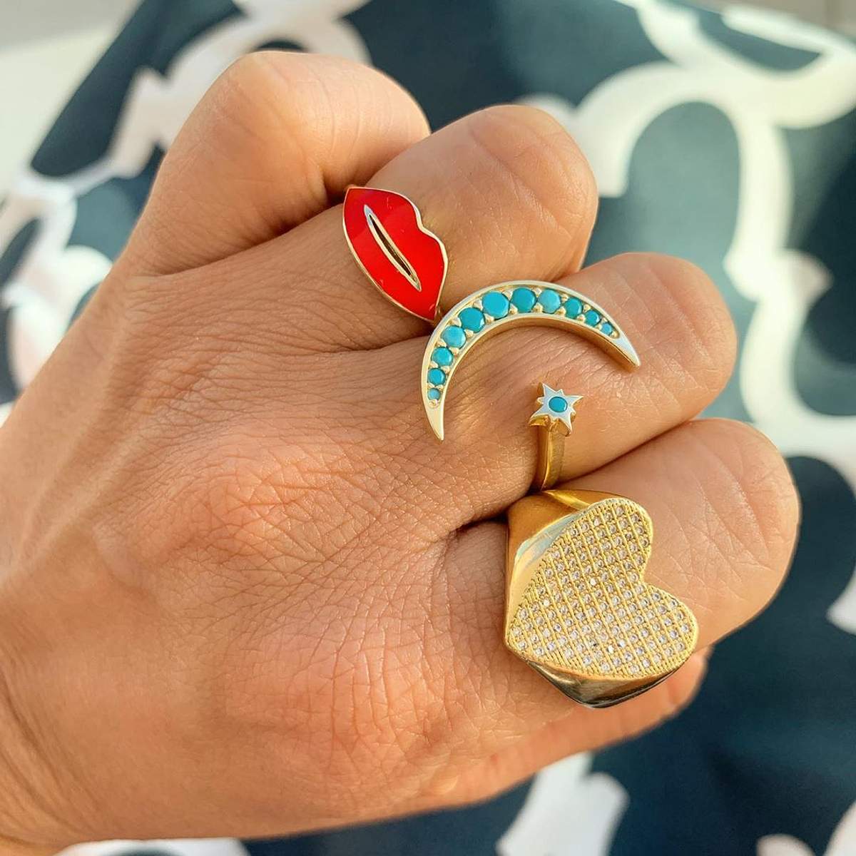 Midnight Moon Ring in Turquoise