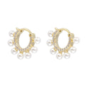 Pearl and Crystal Halo Hoops