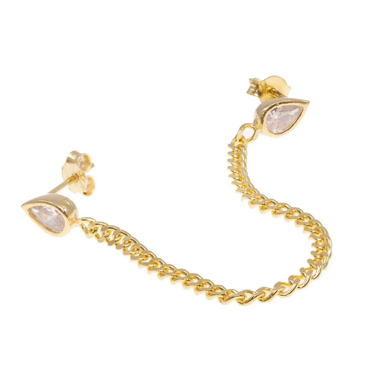 Crystal Chain A Deux Double Studs