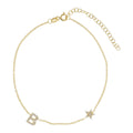 You're A Star Initial Anklet in Crystal Clear