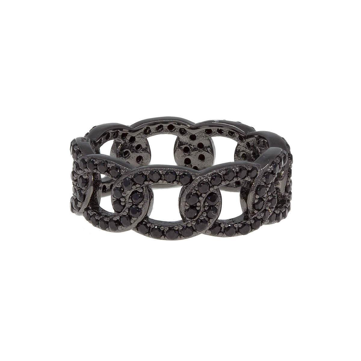 Onyx Links Pavé Ring