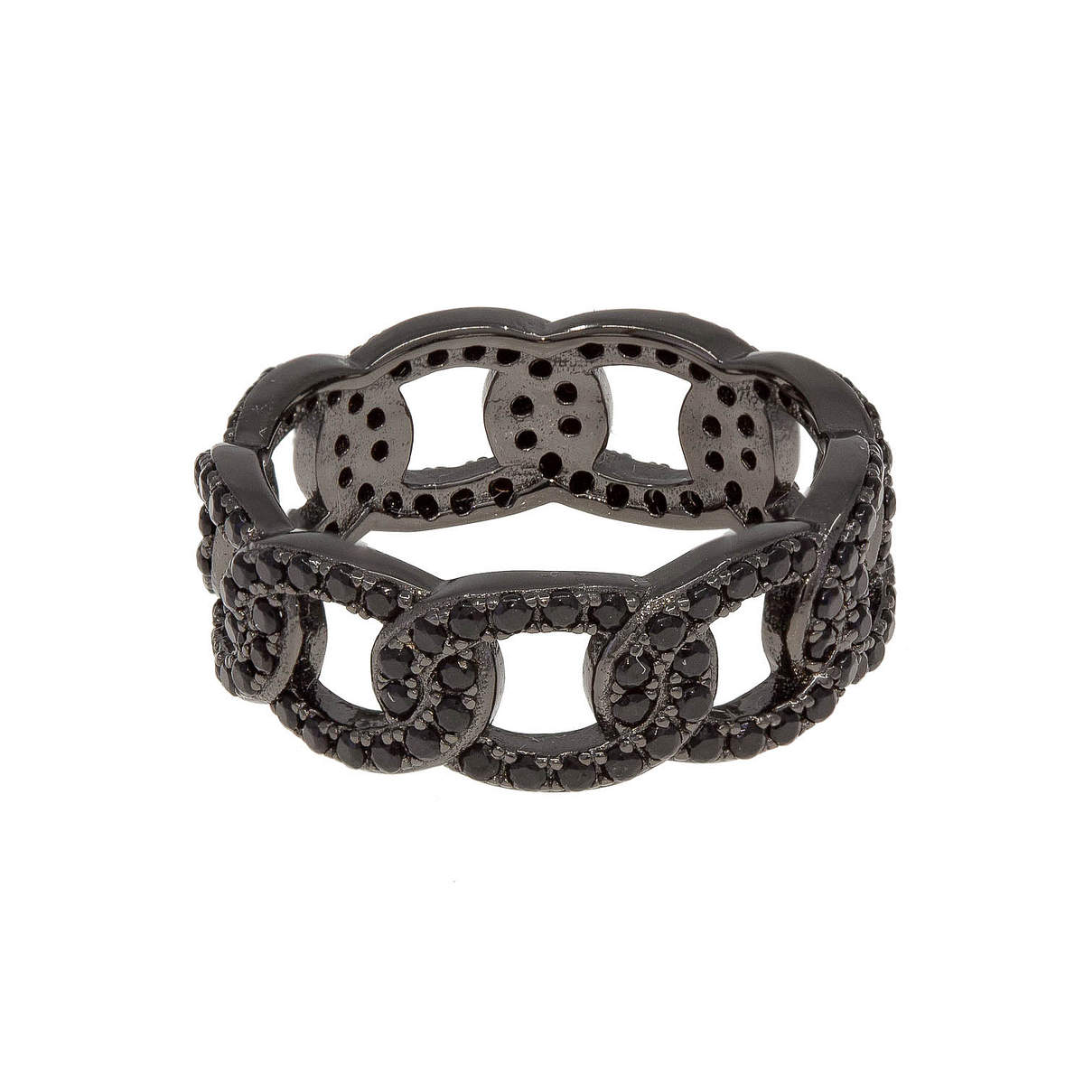 Onyx Links Pavé Ring