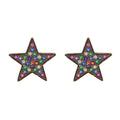 Rainbow Crystal Star Paired Studs