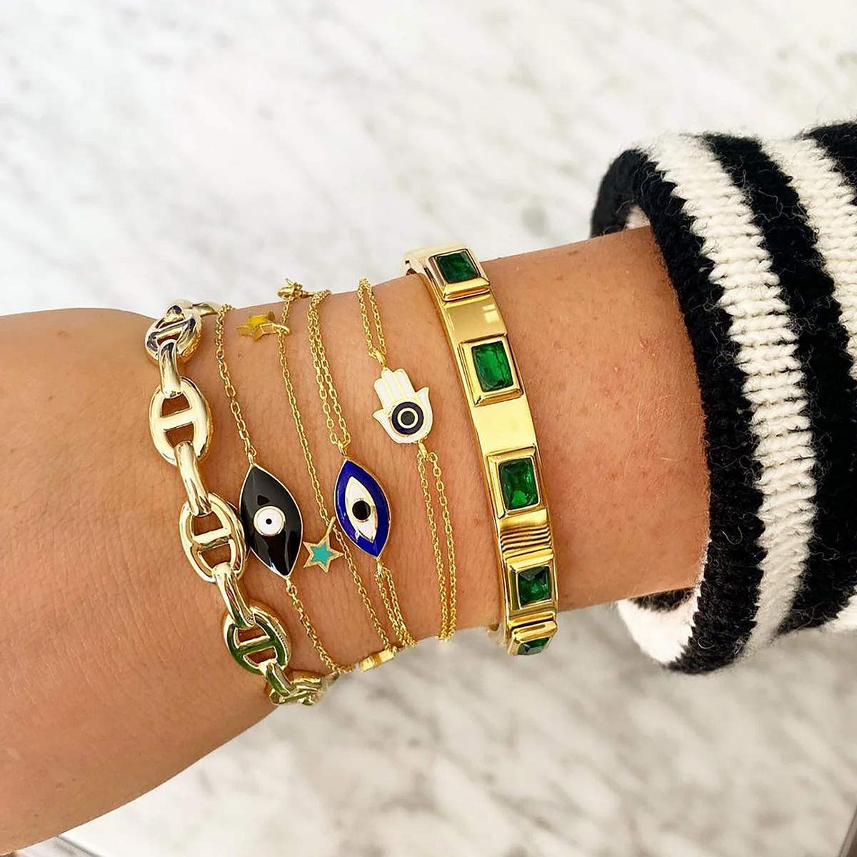 Smooth Sailing Anchor Chain Cuff Bracelet