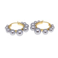 Chrome Pearl Halo Hoops