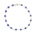 All-Seeing Evil Eye Anklet in Dark Blue