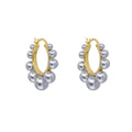 Chrome Pearl Halo Hoops
