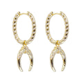 Trailblazer Hoops with Double Horn Charms