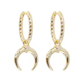 Trailblazer Hoops with Double Horn Charms