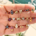 Sparkle Skull Mini Stud