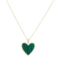 Cross My Heart Necklace in Emerald