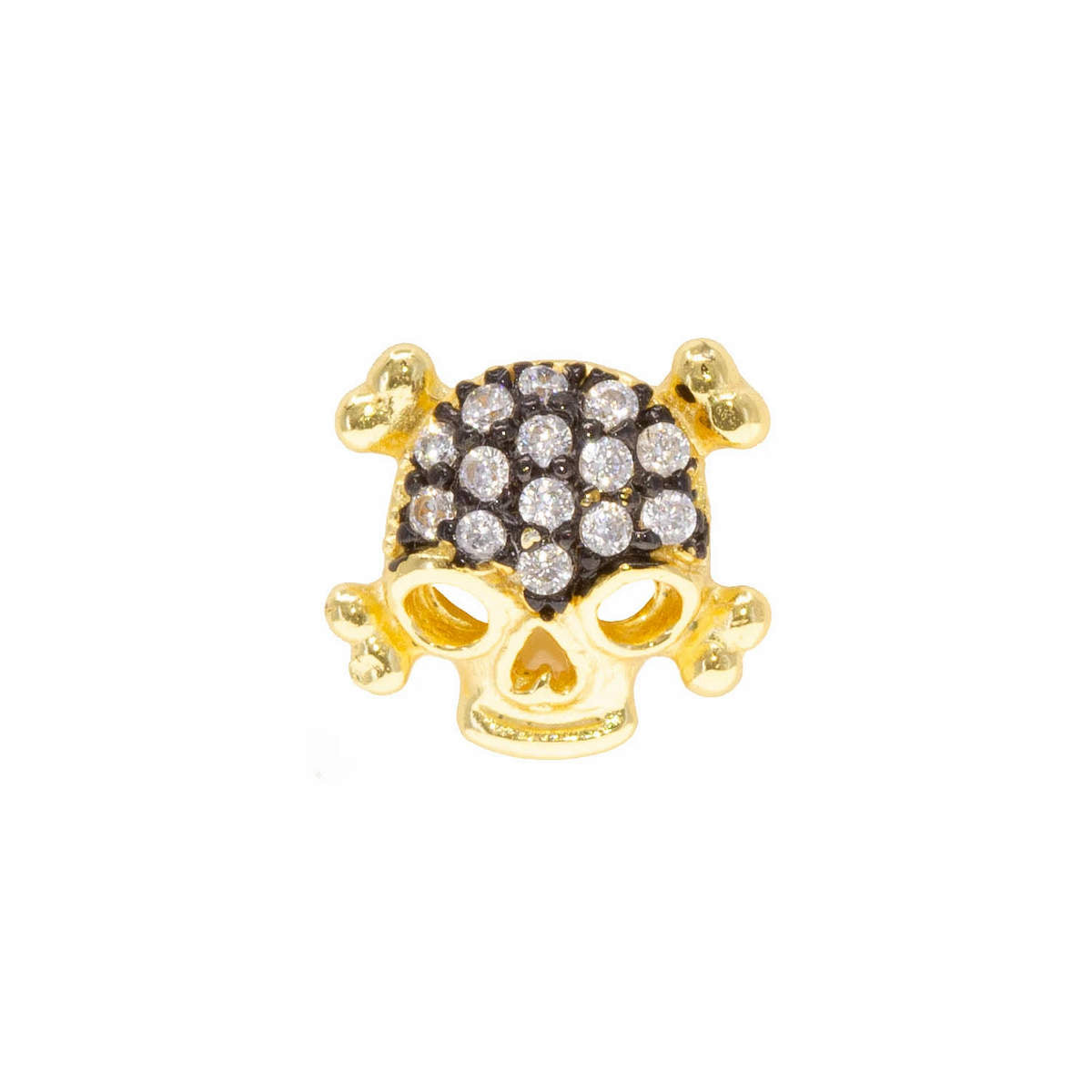 Sparkle Skull Mini Stud in Onyx