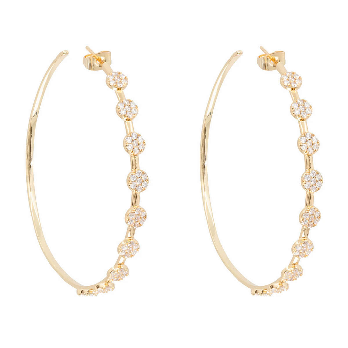 Crystal Swiss Dot Hoops