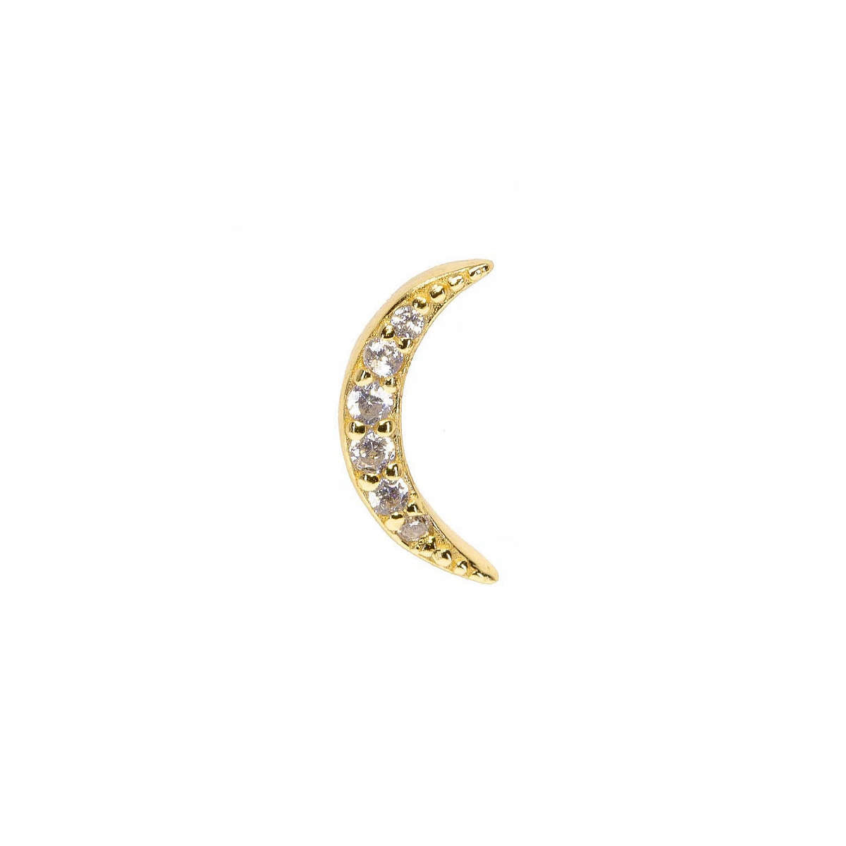 New Crescent Moon Stud in Crystal Clear
