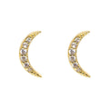 New Crescent Moon Stud in Crystal Clear