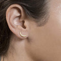 New Crescent Moon Stud in Crystal Clear