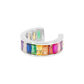 Jumbo Crystal Ear Cuff in Rainbow