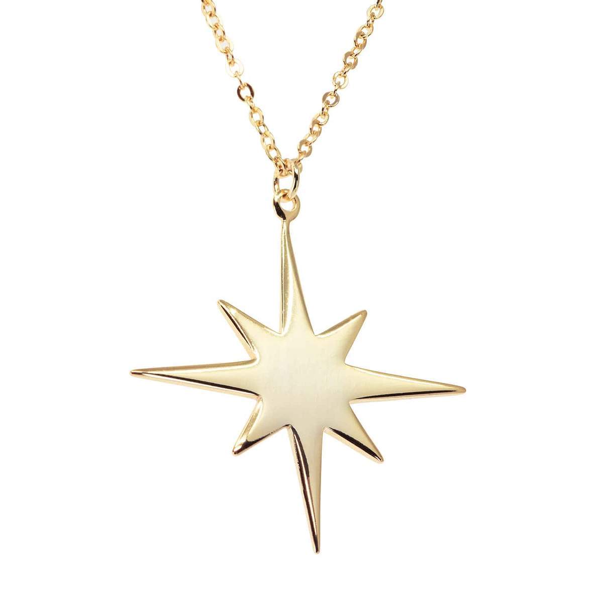 Golden 8 Pointer Star Necklace