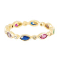 Marquis Rainbow Gold Band