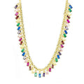 Crystal Bib Necklace in Rainbow