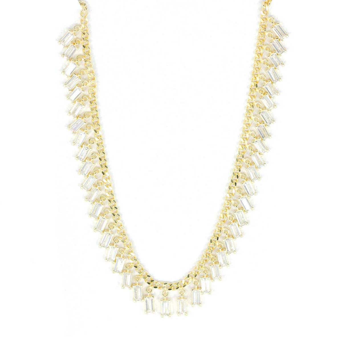 Crystal Bib Necklace in Clear
