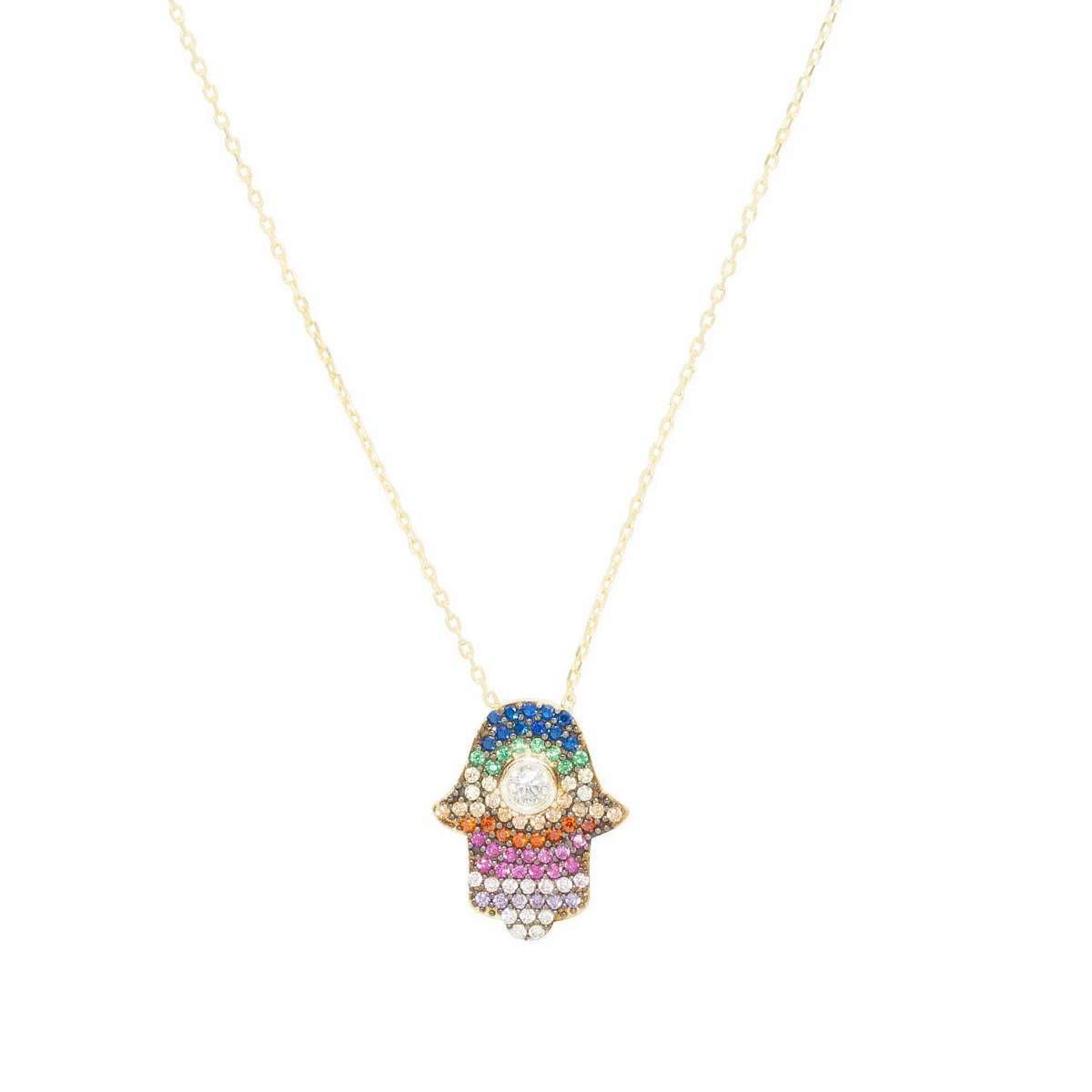 Spectrum Hamsa Necklace