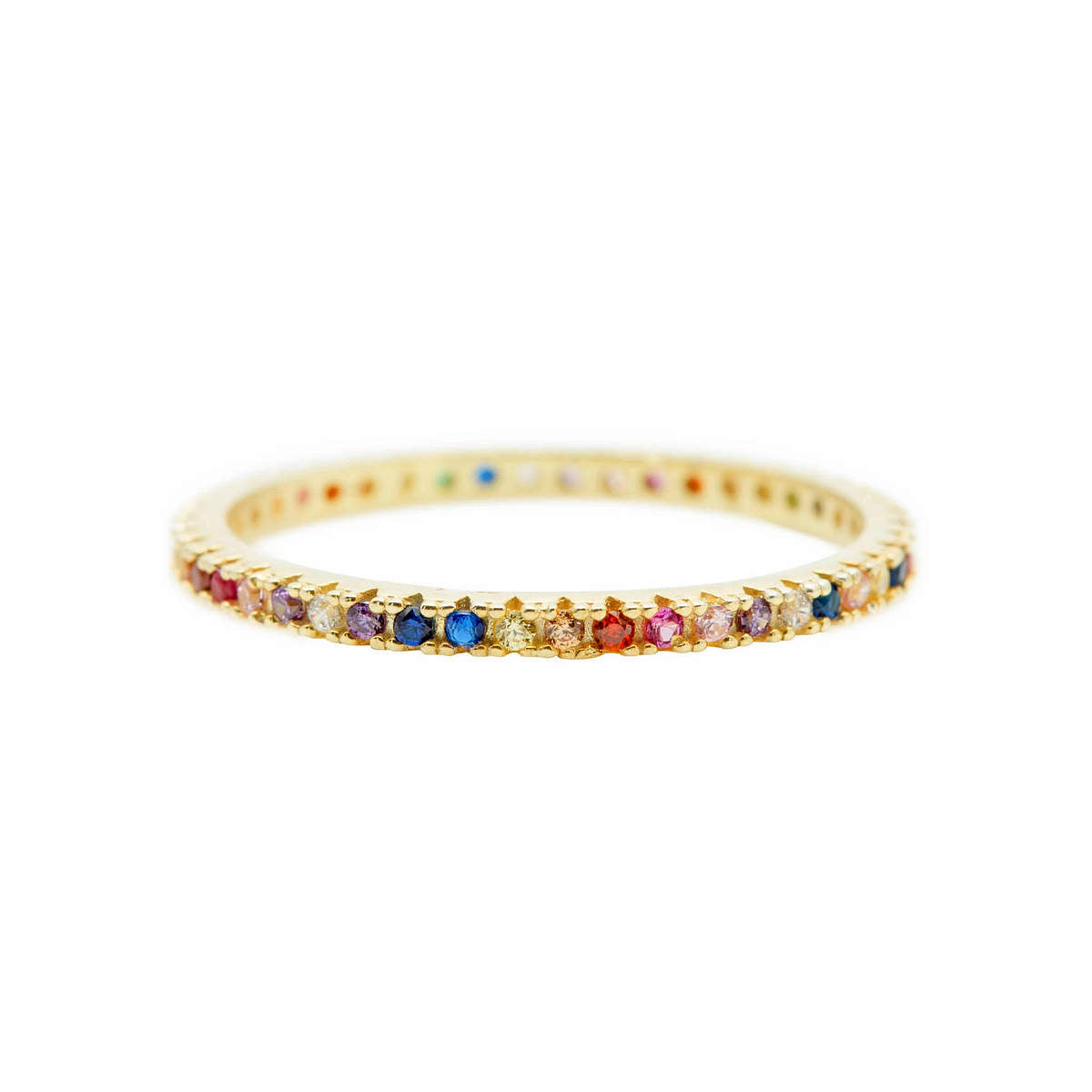 Thin Rainbow Infinity Ring