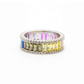 Thin Rainbow Halo Ring