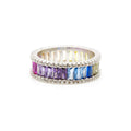 Thin Rainbow Halo Ring