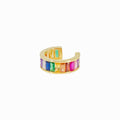 Jumbo Crystal Ear Cuff in Rainbow