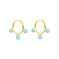 Turquoise Ball Mini Hoops