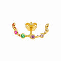Multicolor Huggie Bar Earring