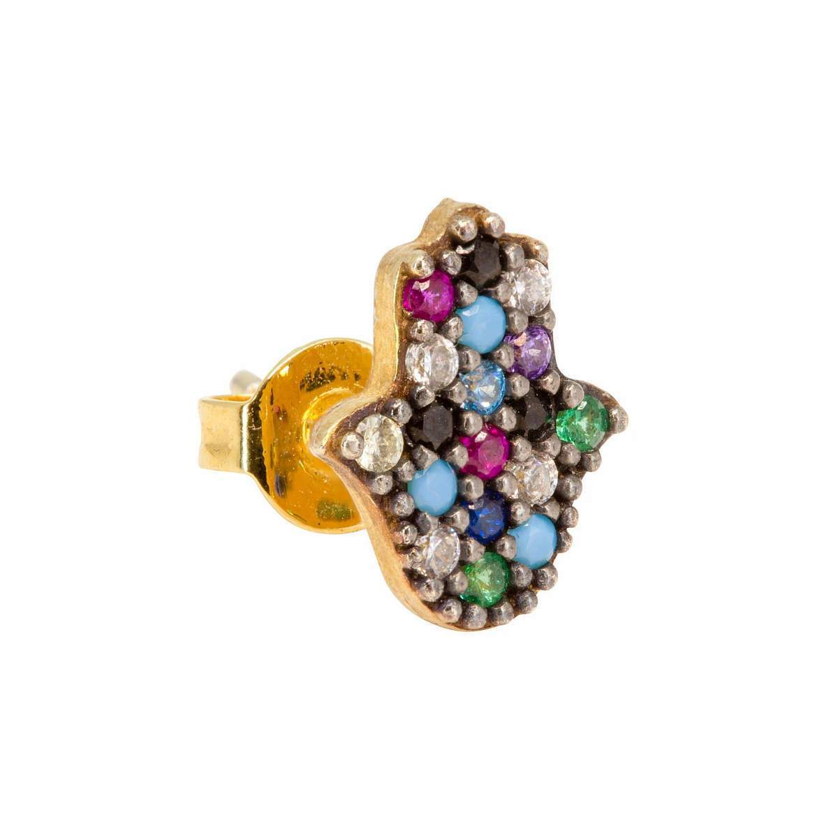 Colorful Hamsa Mini Stud