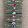 Elephant Evil Eye Cord Bracelet in Black