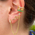 Crystal Chain A Deux Double Studs