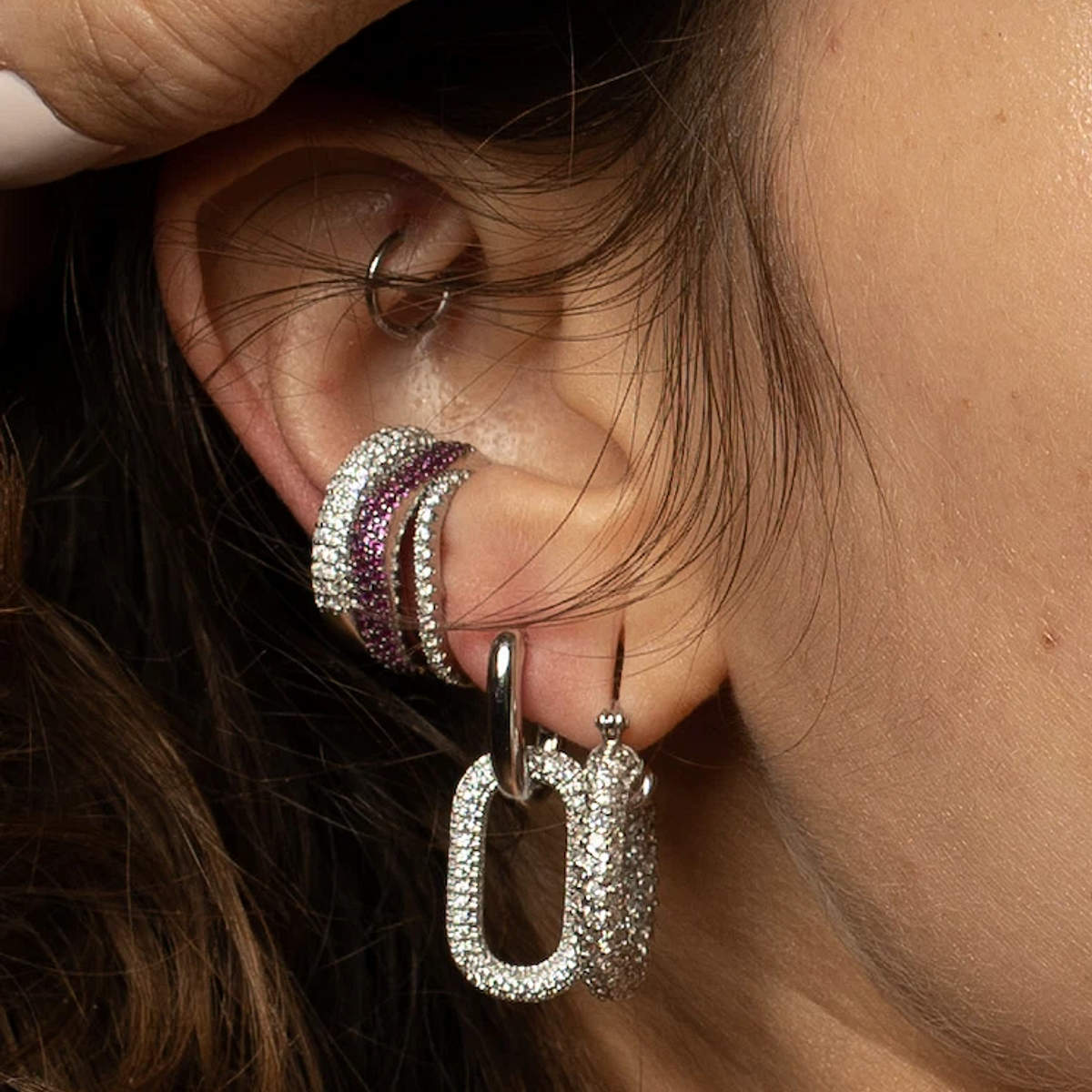 Day-to-Night Crystal Hoops