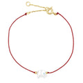 Elephant Evil Eye Cord Bracelet in Red