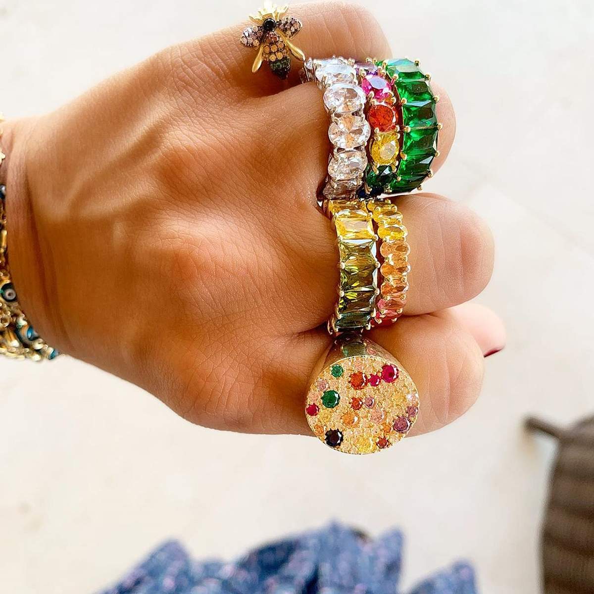 Rainbow Ellipse Ring
