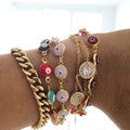Red Glass Bead Evil Eye Bracelet